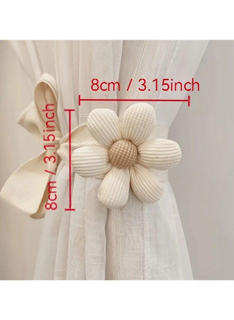 Goolsky 1pc Cute Three-dimensional Flower Curtain Bandage Tied Ornaments One-Pair Package Simple and Fresh Curtain Buckle Lace Up Hanging Ornaments  - Image 2