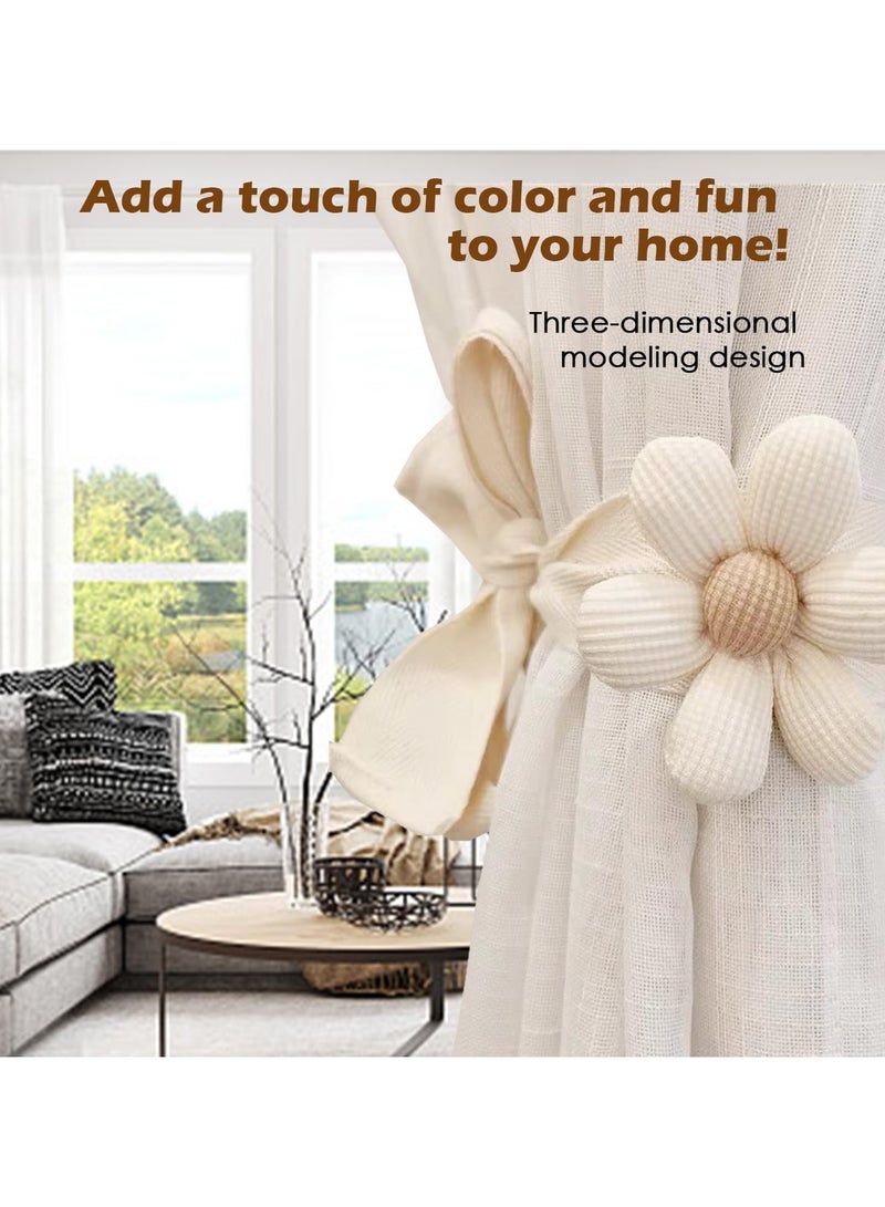 Goolsky 1pc Cute Three-dimensional Flower Curtain Bandage Tied Ornaments One-Pair Package Simple and Fresh Curtain Buckle Lace Up Hanging Ornaments  - Image 3