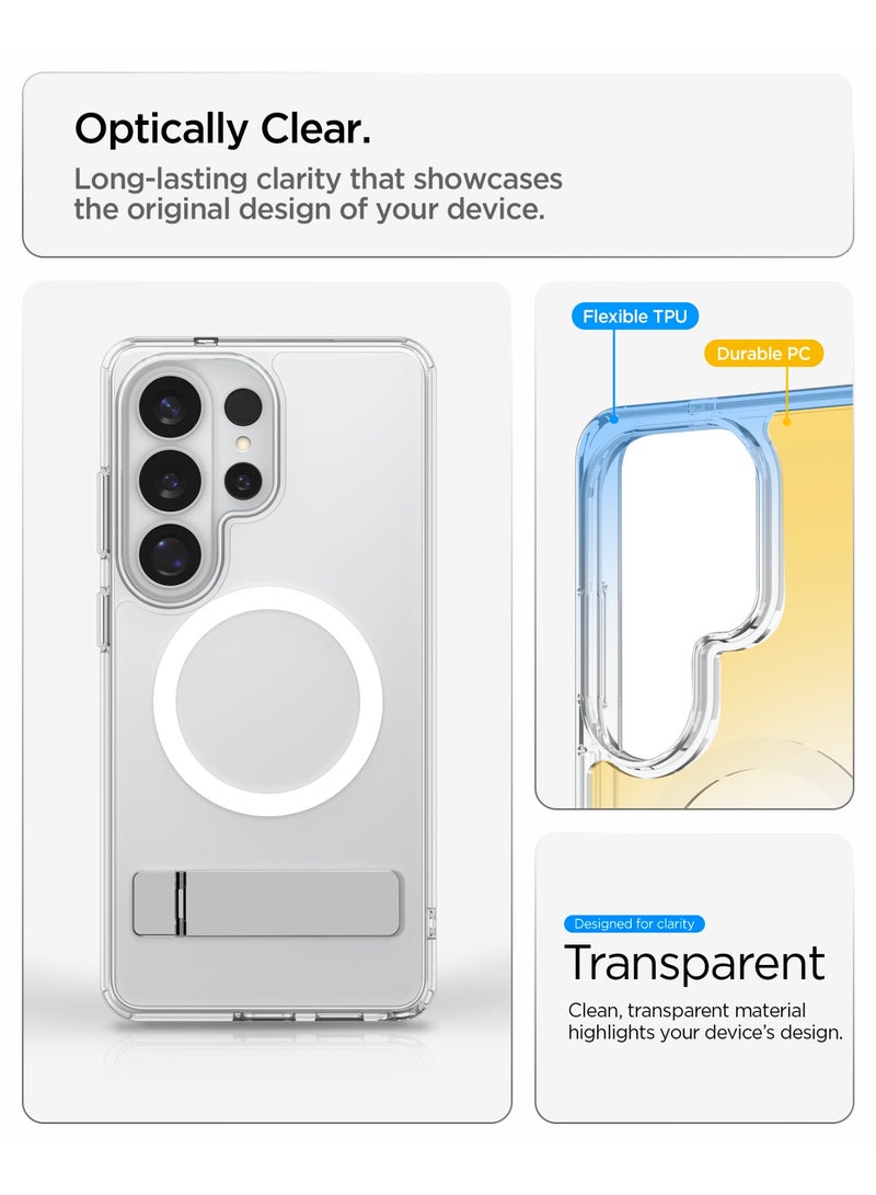 Spigen Ultra Hybrid S MagFit Samsung Galaxy S26 ULTRA Case Cover MagSafe with Kickstand - Clear White - Image 4