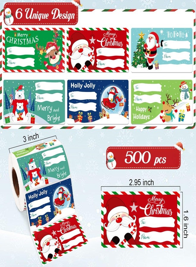 ALODNY 500 Pcs Christmas Gift Tags Stickers,Self-Adhesive Name Tag,Christmas Labels Gift Tags for Christmas Presents Holiday Decorations - Image 3