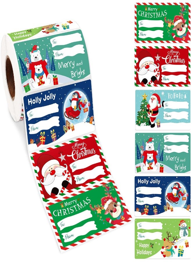 ALODNY 500 Pcs Christmas Gift Tags Stickers,Self-Adhesive Name Tag,Christmas Labels Gift Tags for Christmas Presents Holiday Decorations - Image 1