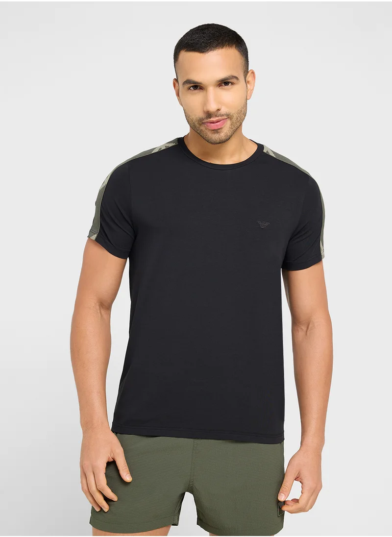 EMPORIO ARMANI Beachwear Logo Crew Neck T-Shirt