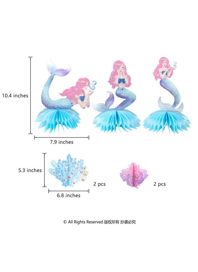 Decor365 Pink Blue Mermaid Party Centerpiece Under The Sea Party Table Decorations Girls Birthday Party Decor Ocean S Coral Little Mermaid Theme Bdaytea Party Supplie  - Image 2