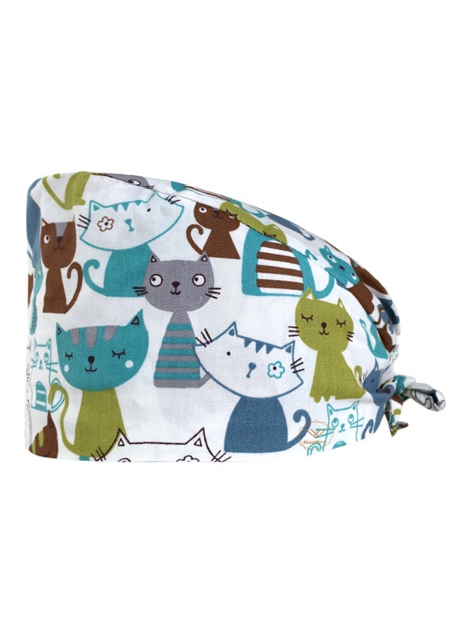 NIBEMINENT Scrubs Cap  Cotton Print Surgery Scrub Hats Nurse Caps Medical Accessories Beauty Salon Pet Shop Lab Work Hat Chef Hat