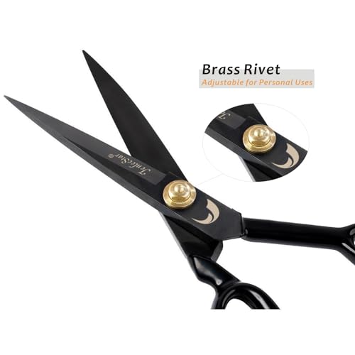 Jenleestar Fabric Scissors 10 Inch Sewing Dressmaking Scissors Professional Razor Sharp for Tailoring Leather Raw Materials - Japan High Carbon Steel Tailor Shears(Right-Handed) (Black-12 inch) - Image 3
