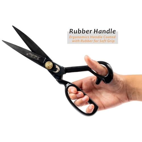 Jenleestar Fabric Scissors 10 Inch Sewing Dressmaking Scissors Professional Razor Sharp for Tailoring Leather Raw Materials - Japan High Carbon Steel Tailor Shears(Right-Handed) (Black-12 inch) - Image 4