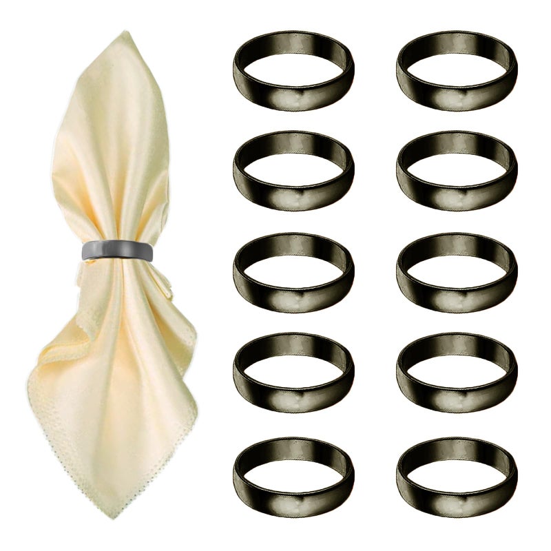 Grey Napkin Rings10 Pcs Stainless Steel Napkin RingsMetal Napkin Ring for Table Settings Wedding Christmas Party Dinner Table