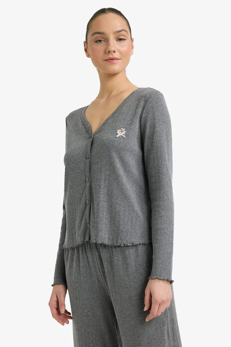 DeFacto Regular Fit Printed Top Bottom 2 Piece Pyjamas Set