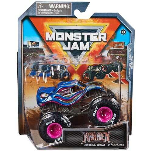 Monster Jam, Official Kraken Monster Truck, Die-Cast Vehicle, 1:64 Scale, Kids Toys for Boys Ages 3 and up - Image 1