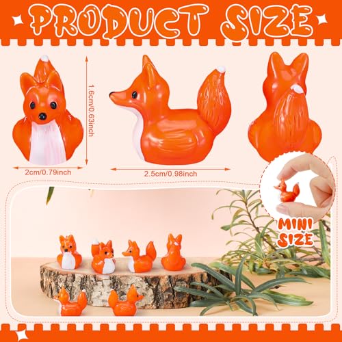 Geelin 50 Pcs Mini Resin Fox Ducks Bulk Cute Fox Duck Figurines Decorations for Micro Landscape Office Garden Desk Party Tabletop Decor - Image 3