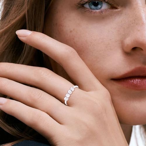Senteria Anxiety Rings for Women Sterling Silver Rings Adjustable Stress Spinner Rings with Beads Fidget Rings for Anxiety Women - Image 3