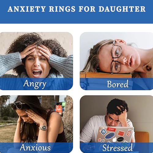 Senteria Anxiety Rings for Women Sterling Silver Rings Adjustable Stress Spinner Rings with Beads Fidget Rings for Anxiety Women - Image 5