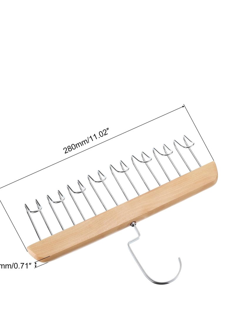 8 Hooks Set Of 2 Wooden Multi Use Hanger For Tank Tops,Ties And Belts - Image 5
