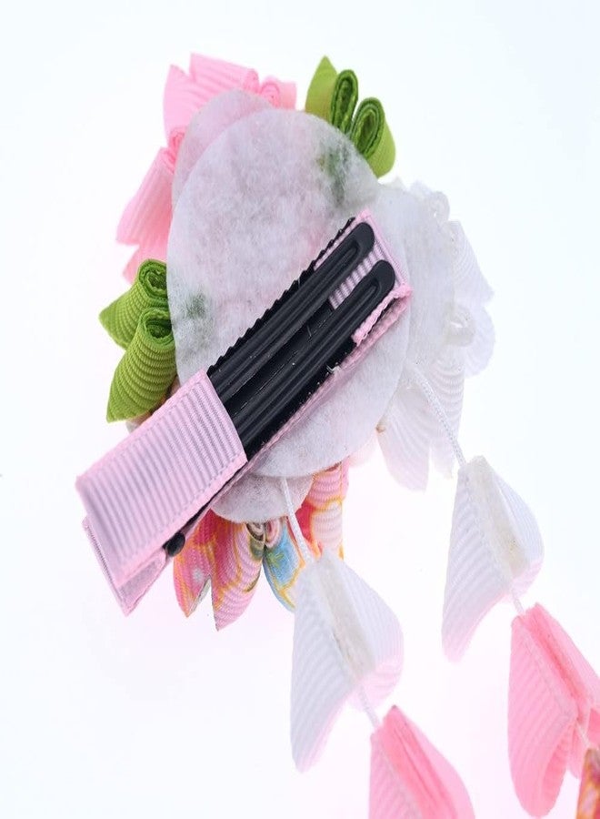 MIAO WU Japanese Classical Kimono Flower Tassel Hair Clip Headwear, Bridal Wedding Hanfu Cosplay Hairpin Hair Accessories Ornament Decor (Pink) - Image 5