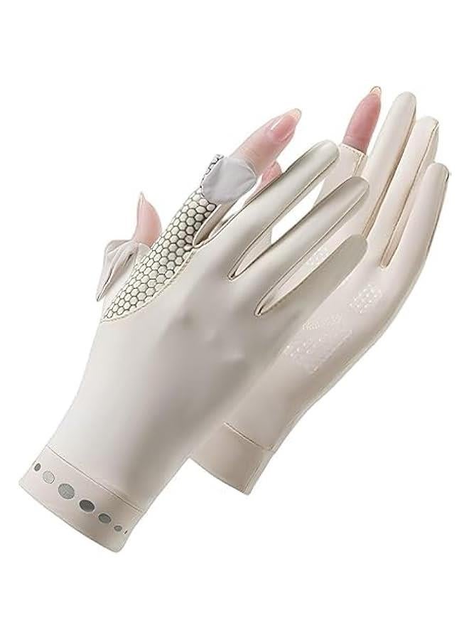 HOOKOR UV Sun Protection Gloves Women Non Slip Sun Gloves Driving Gloves Breathable Outdoor Cycling Gloves for Women,Full Finger Touchscreen Gloves - Image 1