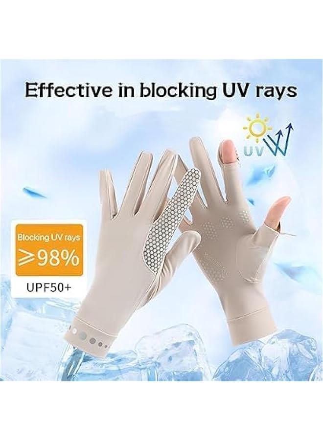 HOOKOR UV Sun Protection Gloves Women Non Slip Sun Gloves Driving Gloves Breathable Outdoor Cycling Gloves for Women,Full Finger Touchscreen Gloves - Image 2