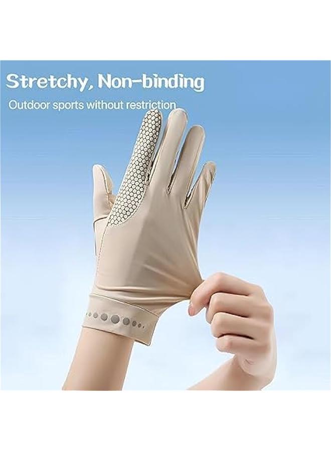 HOOKOR UV Sun Protection Gloves Women Non Slip Sun Gloves Driving Gloves Breathable Outdoor Cycling Gloves for Women,Full Finger Touchscreen Gloves - Image 3