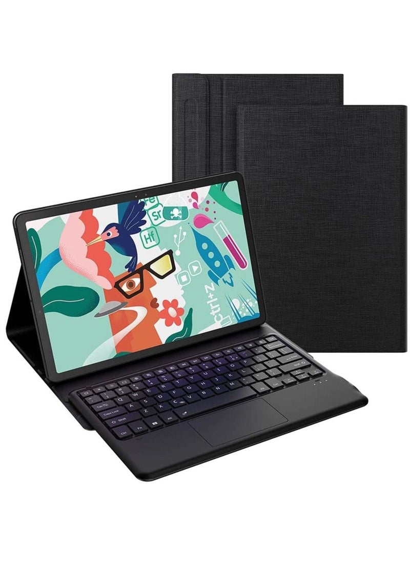 vesus Galaxy Tab S7 FE Keyboard Case 12.4" 2021, Wireless Detachable Keyboard + Folio Smart PU Case Cover Auto Sleep/Wake Magnetic for Samsung Galaxy Tab S7 FE 2021 (SM-T730/T736B) (Black) - Image 1