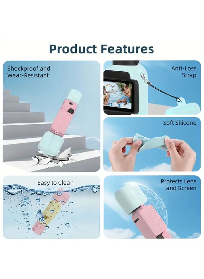 Macaron Color Protective Case For DJI Osmo Pocket 3 Yellow And Blue Compact Lightweight - Image 3