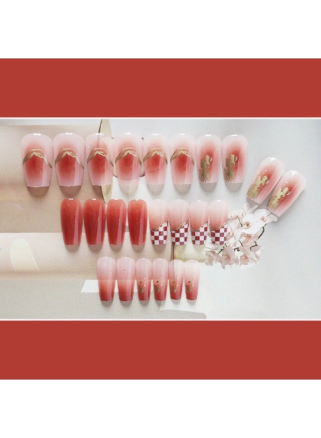 Goolsky Brown Sugar Roasted Tea Checkerboard Press - on Nails for Warm Retro - Image 2