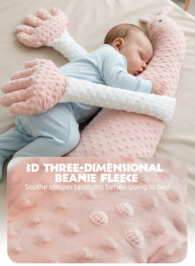 سوفت تاتش وسادة تهدئة الطفل على شكل كف، طرطقة نوم للأطفال الصغار، طرطقة نوم على شكل أرنب، وسادة تربيت للأطفال، تعديل بثلاث سرعات، جهاز تحكم عن بعد، استخدام حر (وردي) - Image 5
