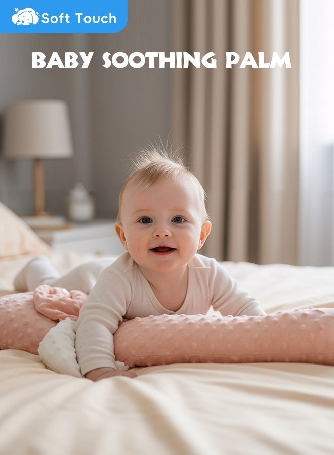 سوفت تاتش وسادة تهدئة الطفل على شكل كف، طرطقة نوم للأطفال الصغار، طرطقة نوم على شكل أرنب، وسادة تربيت للأطفال، تعديل بثلاث سرعات، جهاز تحكم عن بعد، استخدام حر (وردي) - Image 3