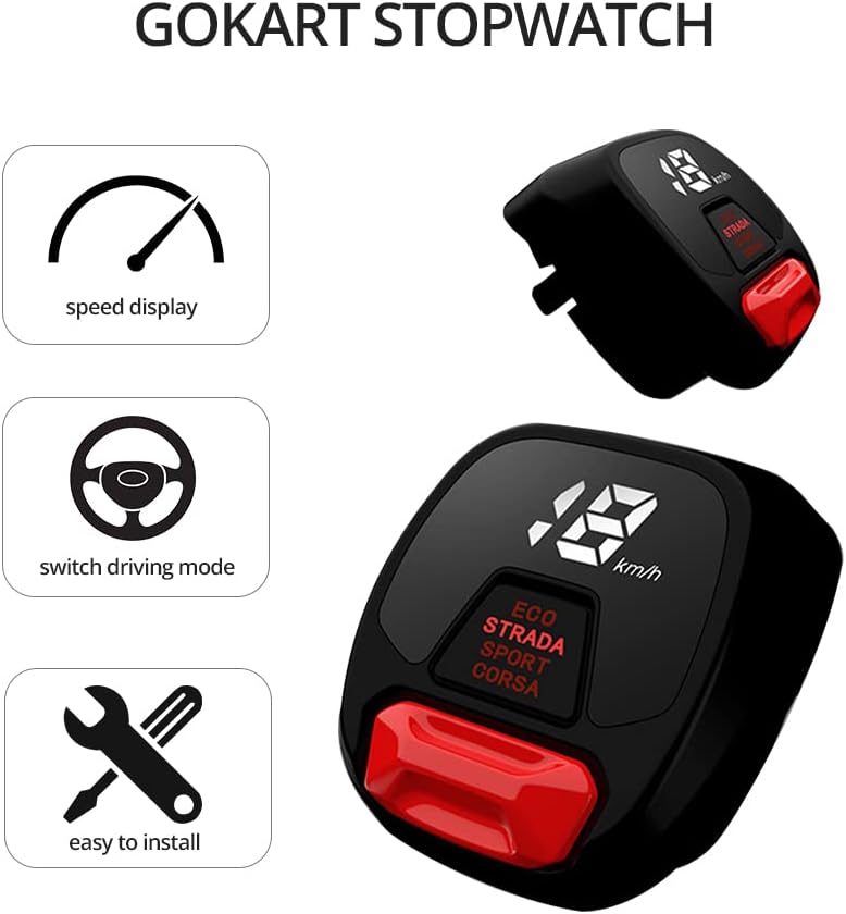 AULPACO Stopwatch Assembly Instrument Display Accessories Compatible with Segway Ninebot Gokart Kit/Gokart PRO/Gokart Lamborghini Electric Kart,NOT for Gokart Kit2/Gokart Pro2 - Image 2