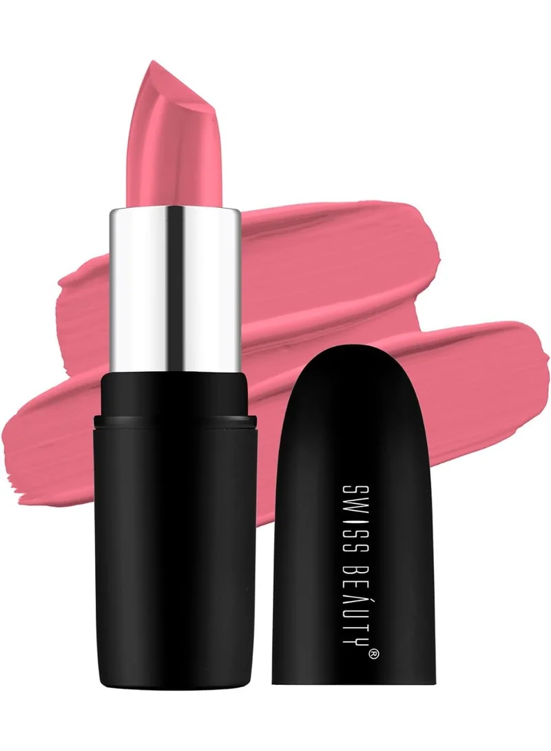سويس بيوتي Swiss Beauty Pure Matte Creamy Lipstick | Non-drying, Highly pigmented Lipstick | Shade- Peach, 3.8gm|