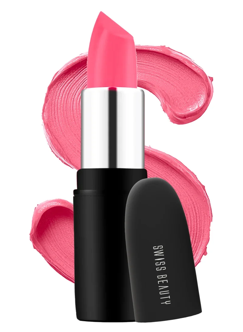 Swiss Beauty Swiss Beauty Pure Matte Lipstick | Soft Matte Finish, Water-Resistant & Hydrating Formula | Non-Drying, Highly Pigmented | Shade- Peaches N Cream, 3.8gm