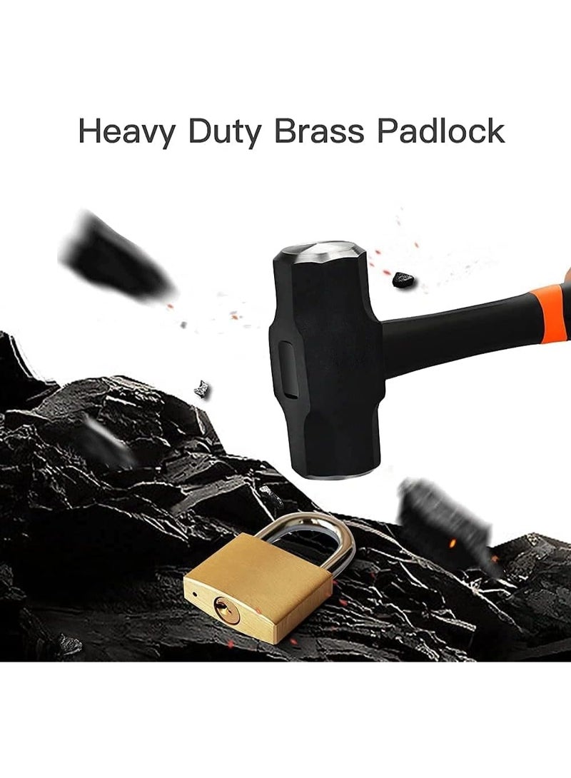 قفل ومفتاح من النحاس الصلب، قفل بغطاء بعرض 1-9/16 بوصة (40 مم)، وقفل بوابة بقفل طويل 2-1/2 بوصة للاستخدام الخارجي مثل السياج، الأكشاك، وحدات التخزين، البوابة، صندوق الأدوات، المقطورة، الجراجات، عبوة واحدة - Image 3