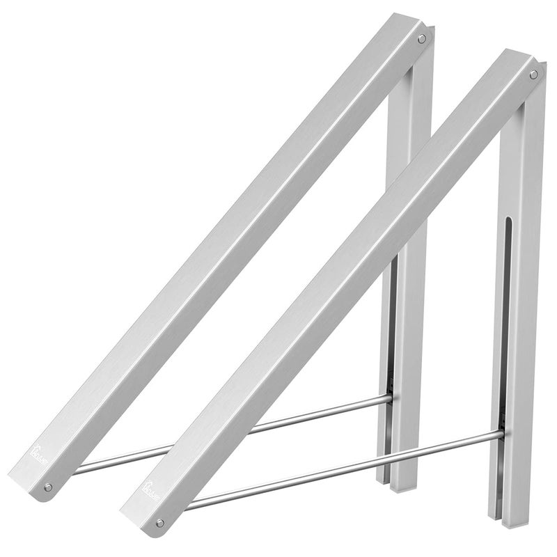 Anjuer Valet Hook Drying Rack Clothes Hanger Folding Coat Racks Aluminum Home Storage Organiser Space Savers 2 Packs