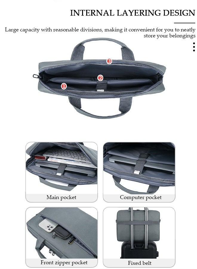 DUNISO 15.6 Inch Laptop Bag Lightweight Computer Bag Travel Business Handbag Briefcase Water Resistance Shoulder Messenger Bag for Men and Women Work Office - Image 4