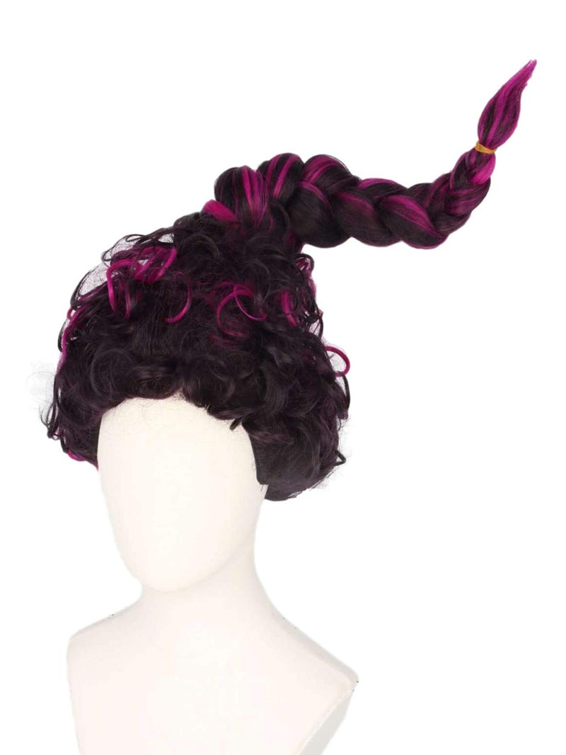 LeMarnia Women's Short Purple Curly Braid Witch Wig for Cosplay Halloween Costume Party Wig