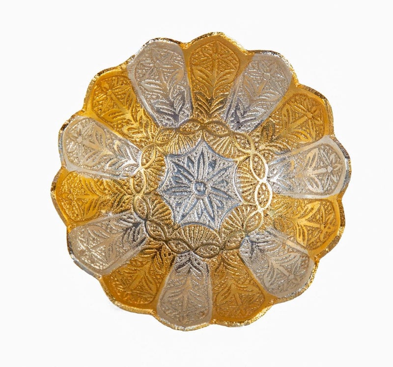 INTERNATIONAL GIFT INTERNATIONAL GIFT Luxury 4 Lotus Bowls with 4 Spoons and Tray Gold Plated Aluminium Ideal for Elegant Serving Home Dcor and Thoughtful Gifting  - Image 2