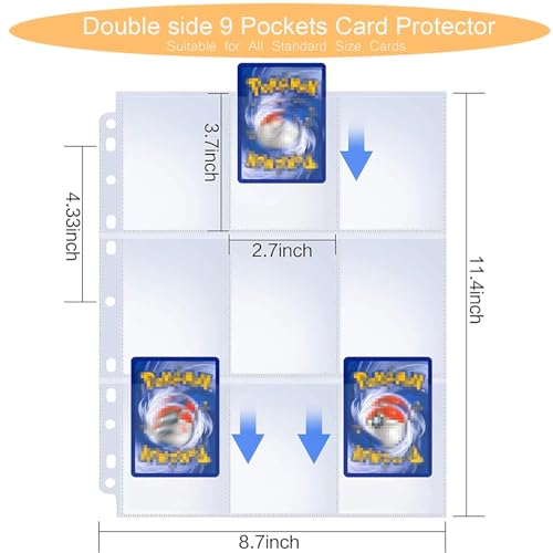 Fweel Trading Card Binder Deluxe – Premium 9-Pocket Album with 900 Pockets, Ideal Card Storage Binder for Boys and Girls, Collection Book Case for Card Enthusiasts - Image 3