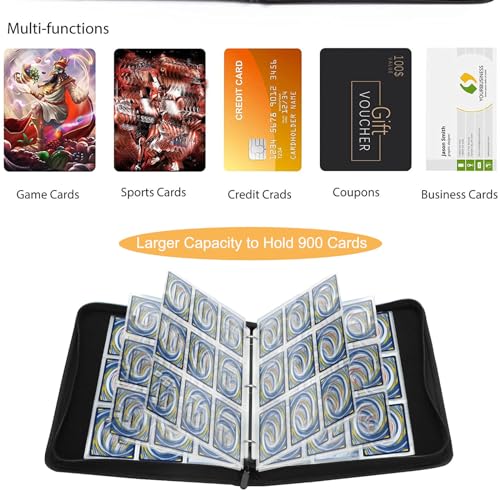 Fweel Trading Card Binder Deluxe – Premium 9-Pocket Album with 900 Pockets, Ideal Card Storage Binder for Boys and Girls, Collection Book Case for Card Enthusiasts - Image 2