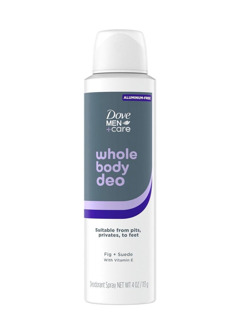 مزيل عرق دوف للرجال للعناية بالجسم بالكامل برائحة التين والجلد المدبوغ لحماية تدوم 72 ساعة من الإبطين والمناطق الحساسة وحتى القدمين، 4 أونصة