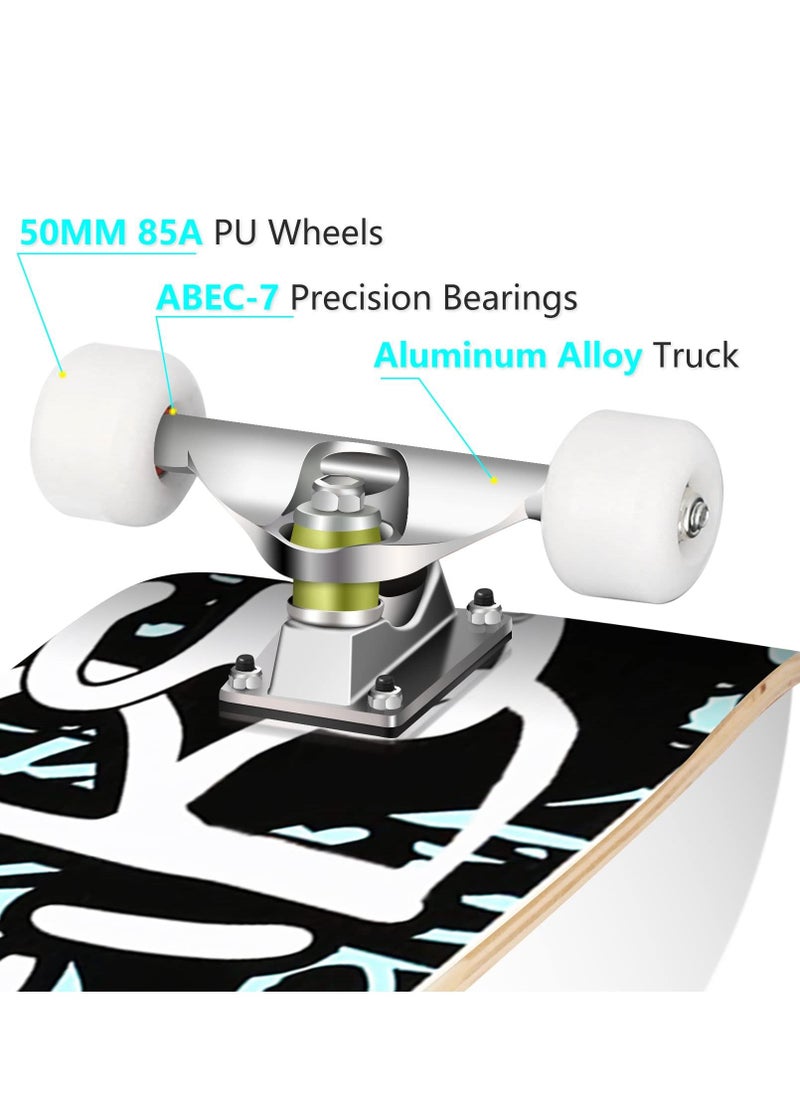 Mimelon - Skateboards for Beginners 31 Inch Complete Skateboard for Kids Teens Adults Ages 5-16, Complete Cruiser Skateboard for Youth - Image 1