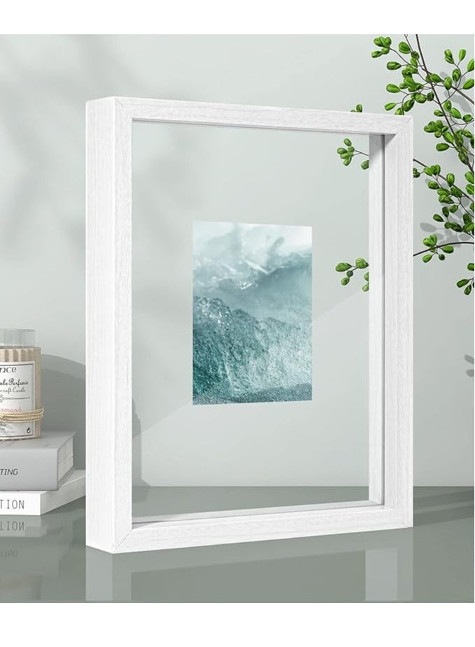 Generic A4 Floating Photo Frame, Double Glass Rustic Frame, Display Any ...