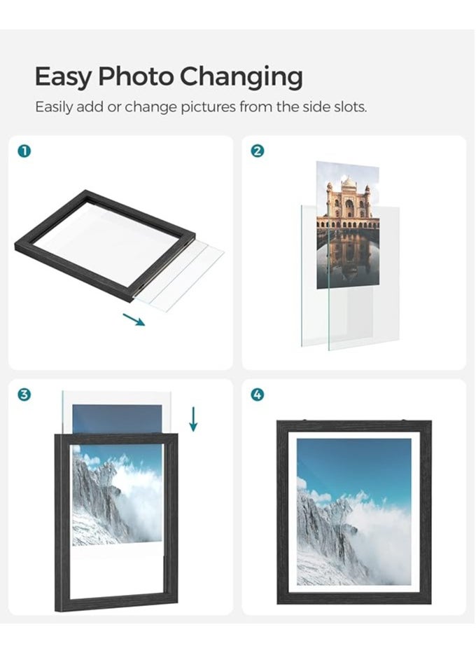 Generic - A4 Floating Photo Frame, Double Glass Rustic Frame, Display Any Size Photo up to 21x30cm, Tabletop Standing, White - Image 1