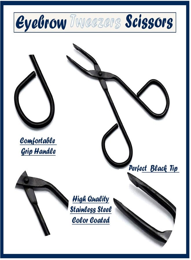 DDP Pro Scissor-like Tweezer Slant 'Eyebrow Black Color - Image 2