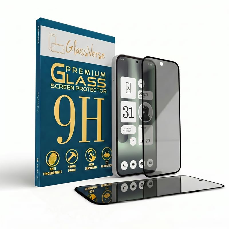 GlassVerse Ultra Privacy Tempered Glass For Nothing Phone 2a Plus (PACK OF 1) with Free Installation Kit. Edge To Edge. (In-Screen FingerPrint Lock will not work with the Privacy Guard) - 6.7 inch - Image 1