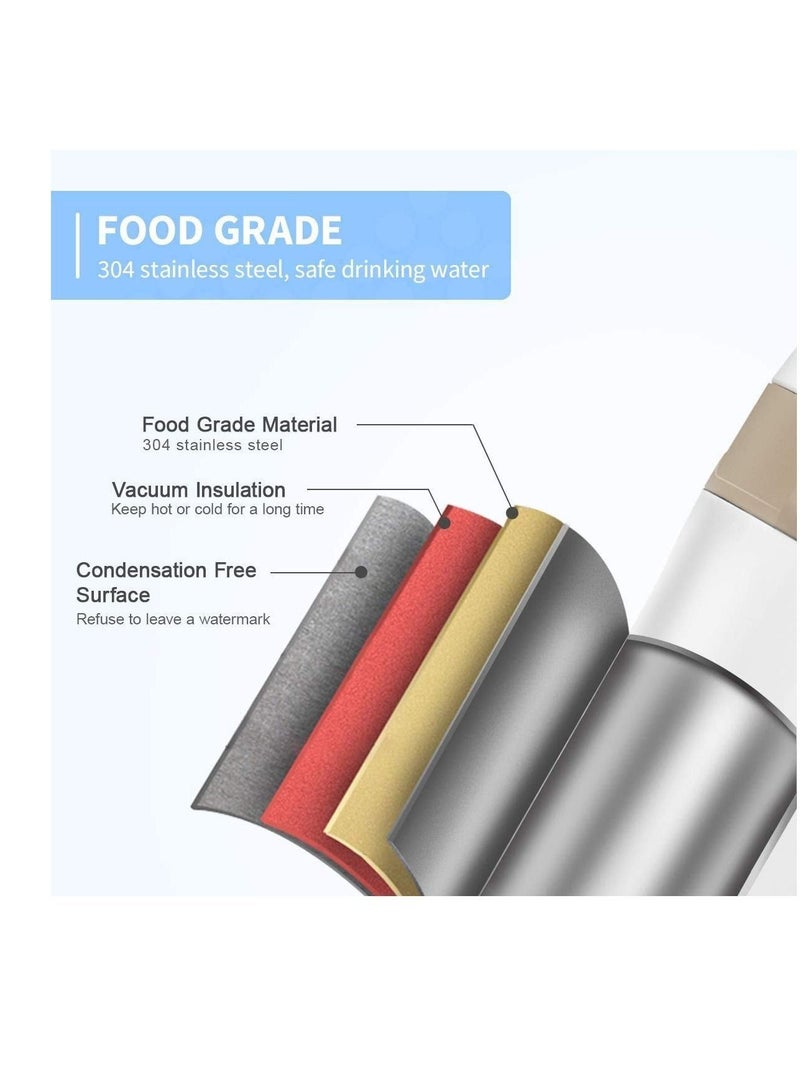 DELFINO Vacuum Drinking Flask Thermo Water Bottle 450ml Insulated Stainless Steel Leak-Proof, Double Wall Insulated Travel Coffee Mug Water Bottle Water Vacuum Bottle Double-walled Coffee - Image 2