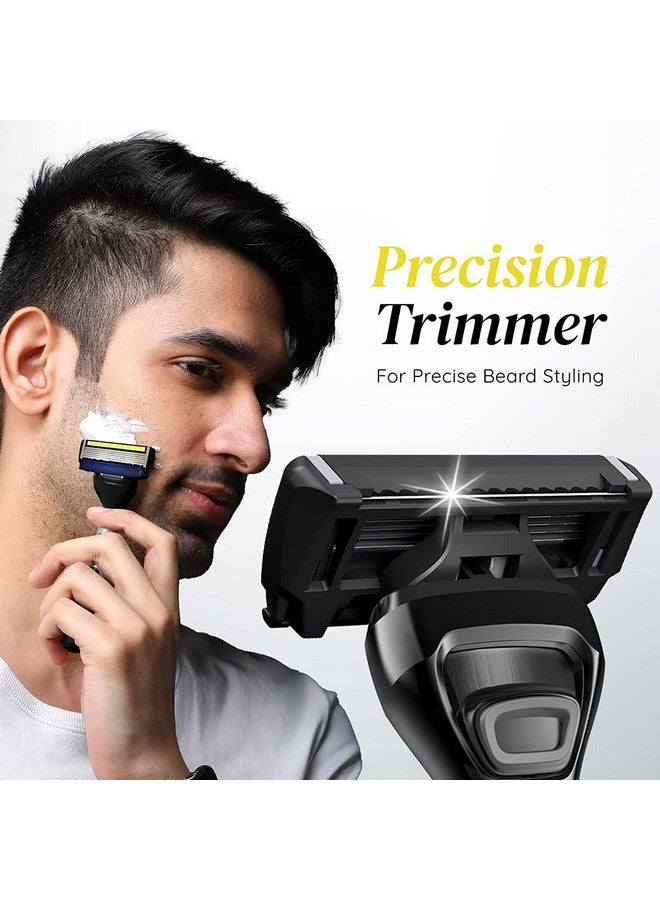 LetsShave Pro 6 Advance Manual Shaving Razor Blades Refills (Cartridge), Pack Of 4, World'S First 6-Blade & Precison Back Blade With Argan Oil & Aloe Vera Infused Moisture Bar, Blades For Men - Image 1