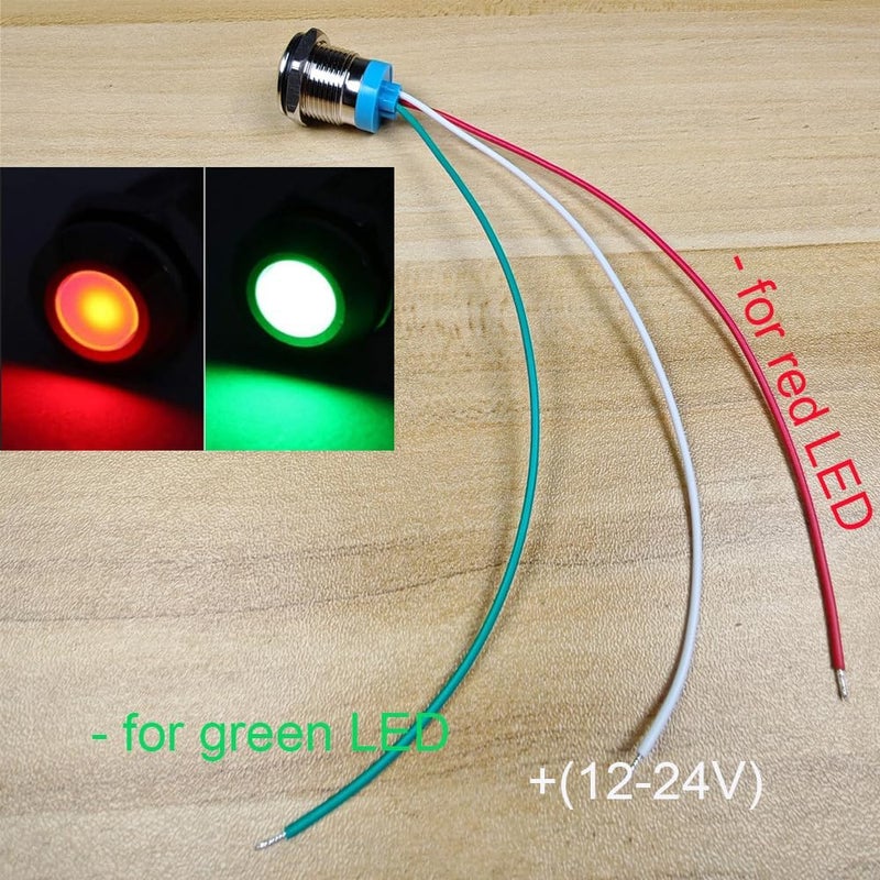 Gebildet Bi-Color (Green & Red) 16mm (0.63") Energy Saving Indicator Bulb, 16mm 2 Colors LED Bulb 12V/24V/20mA Panel Mounting Lamp for Car Truck Boat Auto Part (Pack of 3) Long use oriented quality - Image 4