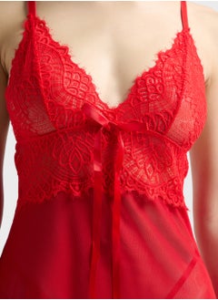 ELLA Sheer Lace Baby Doll Set With Brief  - Image 3