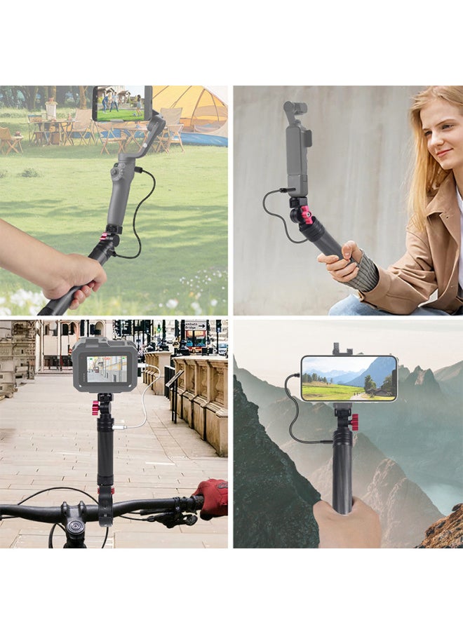 Generic BGNing Is Suitable For GOPRO13 Stone 360X4 And Other Sports Cameras Portable Mobile Power Carbon Fiber Selfie Stick-Color:226mm Long, Suitable For Go3 And Go 3s Magnetic Charging Carbon Fiber Selfie Stick (10000ma)  - Image 4