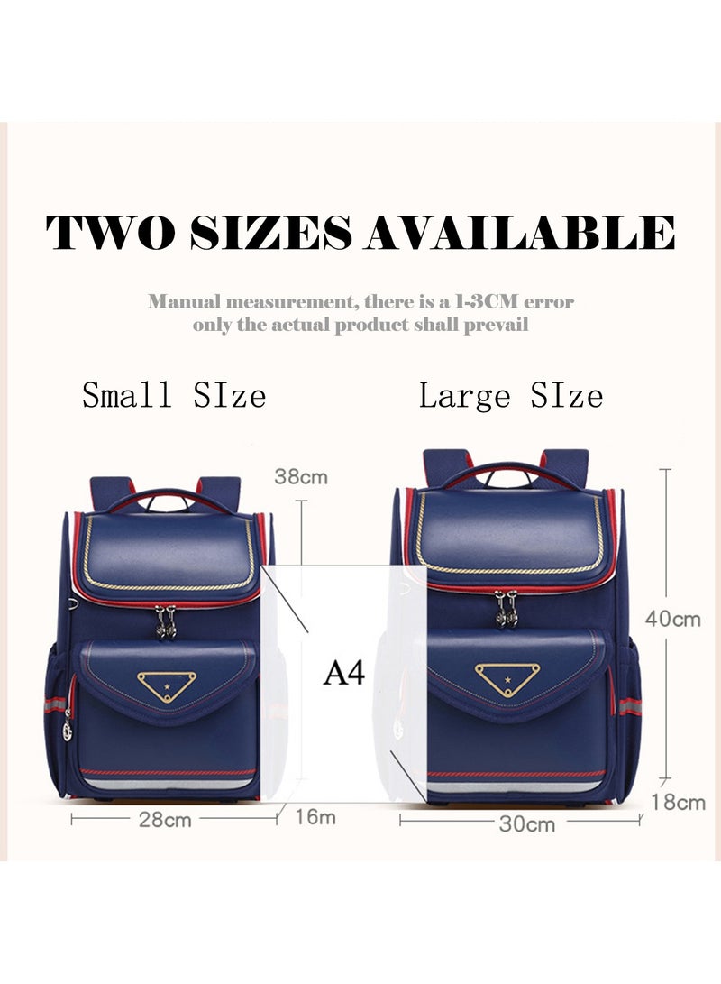 SKY VIEW Kids Backpack Boys And Girls Classic British Style Lightweight Schoolbag Large Capacity Laptop Bookbags For Teens Students With Ergonomic Cushioning(Blue Small) - Image 2