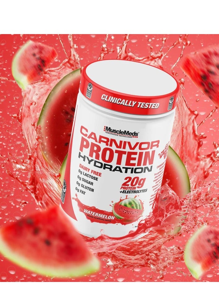 MuscleMeds Carnivor Protein Hydration Drink Powder, 20g Refreshing Protein Isolate, Lactose Free, Sugar Free, Electrolytes, Muscle Building, Recovery, Halal Certified, Watermelon, 20 Serve - Image 2