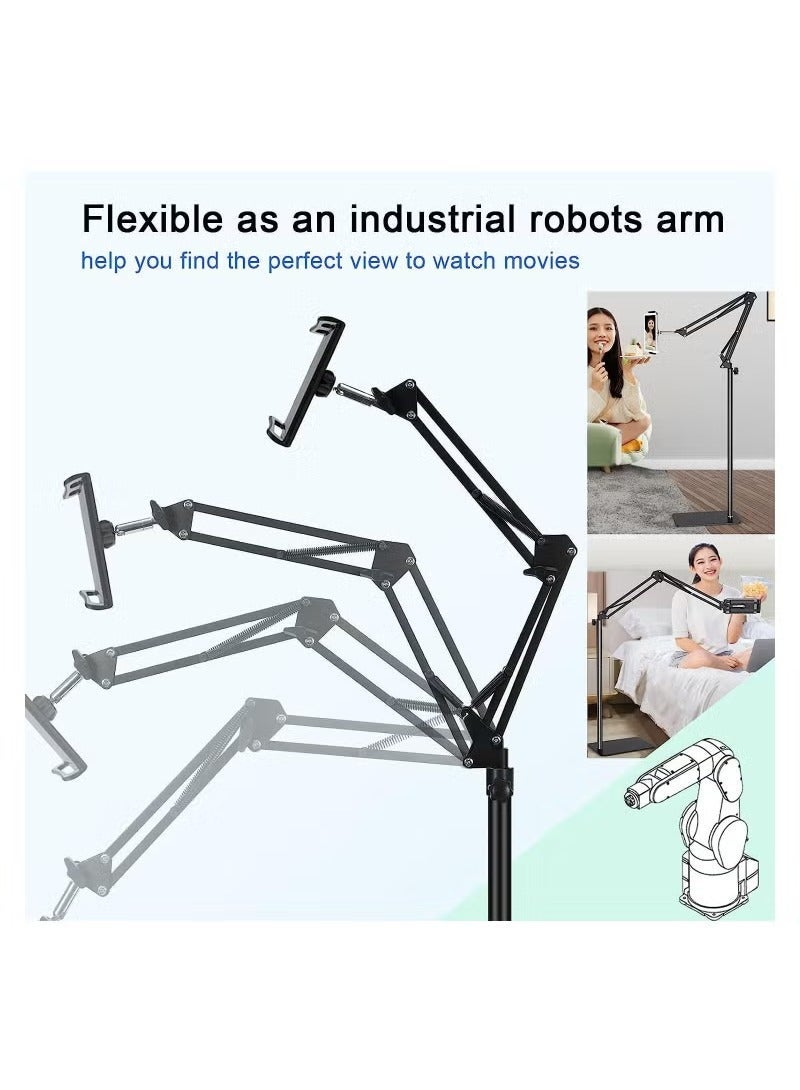 DURKU Height Adjustable Metal Tablet iPad Stand, Lazy Phone iPad Holder, Hands Free Flexible Tablet Holder, Compatible with iPhone, E-Readers or Other 4-12.9 Inches Devices - Image 4